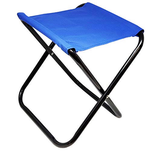 Portable Compact Folding Foldable Camping Stool Fishing Chair | Lightweight & Durable Nylon Seat | Strong Metal Frame | Ideal for Picnic Concert Backpacking Outdoor Indoor Events | Easy to Carry