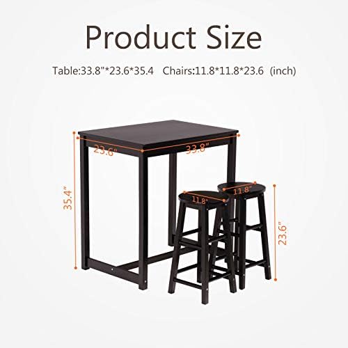 Wooden dining desk set with stools, priced at $109.99.