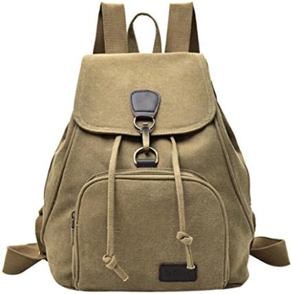 Cinhent Backpacks Women Canvas Backpack School Lady Girl Travel College Students Laptop Campus Bag,Ourdoor Traveling, Hiking, Climbing Vintage Camping Bagpacks For Mens (Khaki)