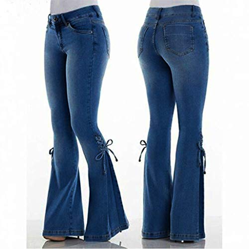 Kardashian Jeans,Women High Waisted Denim Stretch Slim Wide Leg Pants