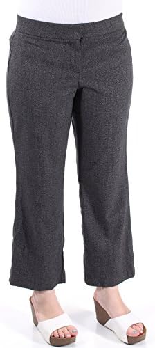 JM Collection Women's Curvy Fit Magic Pants (10P Short, Black)