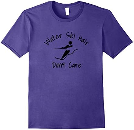 Mens Water Ski Messy Hair Don't Care Tshirt  Medium Purple