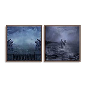 Framed Dreamscape Home Artwork for Living Room Bedroom x2 Panels