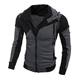 NEARTIME Men's Sweater, Warm Hoodie Man Hooded Sweatshirt Jacket Coat (L, Black)