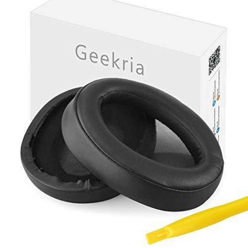 Geekria Earpad for Sony MDR-100A MDR-100AAP Headphone Replacement Ear Pads / Ear Cushion / Ear Cups / Ear Cover / Earpads Repair Parts (Black)