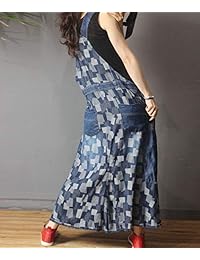 YESNO Y0B - Vestido de vaquero largo y suelto para mujer, estilo casual, con flecos