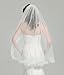 Wedding Bridal Veil with Comb 1 Tier Lace Applique Edge Fingertip Length 41