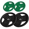 GORILLA SPORTS® Hantelscheiben – Einzeln 1,25-25kg / Set 30kg, 50mm, Gummi, mit Griff – Gewichte Hantel, Weight Plates, Gewichtsscheiben, Olympia Hantelscheibe, Langhantel Scheiben, Fitness Gewichte