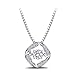 T400 925 Sterling Silver Pendant Necklace Dancing Diamond Stone Made with Swarovski Zirconia Women Gift