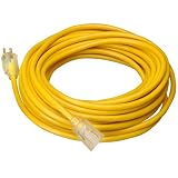 Wideskall Heavy Duty 14 Gauge UL Listed SJTW Outdoor Lighted Extension Cord (Yellow) (15 Feet)