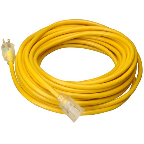 Wideskall Heavy Duty 14 Gauge UL Listed SJTW Outdoor Lighted Extension Cord (Yellow) (15 Feet)