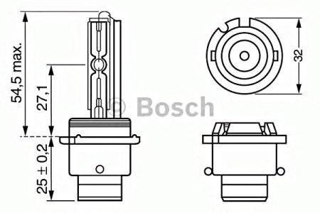 Bosch D2R Xenon HID headlight bulb - 35W P32d-3 - 1 bulb