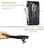 Hengwin Holster Pouch, Premium Leather Carrying Case Belt Clip Holster Smartphone iPhone 8 Plus 7 Plus Holster Pouch Cellphone Sleeve Zipper Pocket for Galaxy S8 Plus LG G5/G6 V30 +Keyring-Black