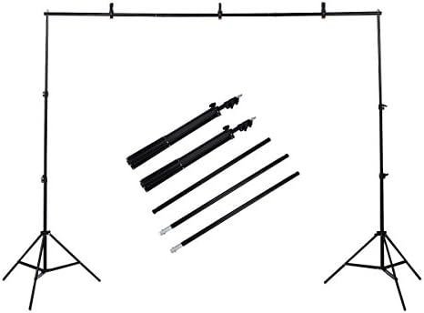 Safstar Background Stand Backdrop Support System Kit, 10 x 6.5ft with Portable Carrying Bag and Clamps for Video, Portrait, and Product Photography