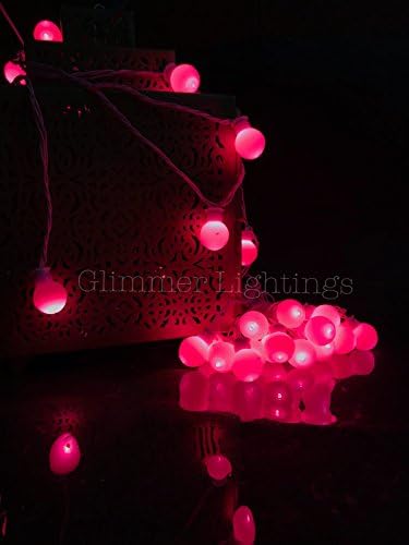 Glimmer Lightings Elegant Ball String Light for Home Decoration, Bed Room Decor, Birthday Party, Diwali, Christmas - Pink, 8 Meters