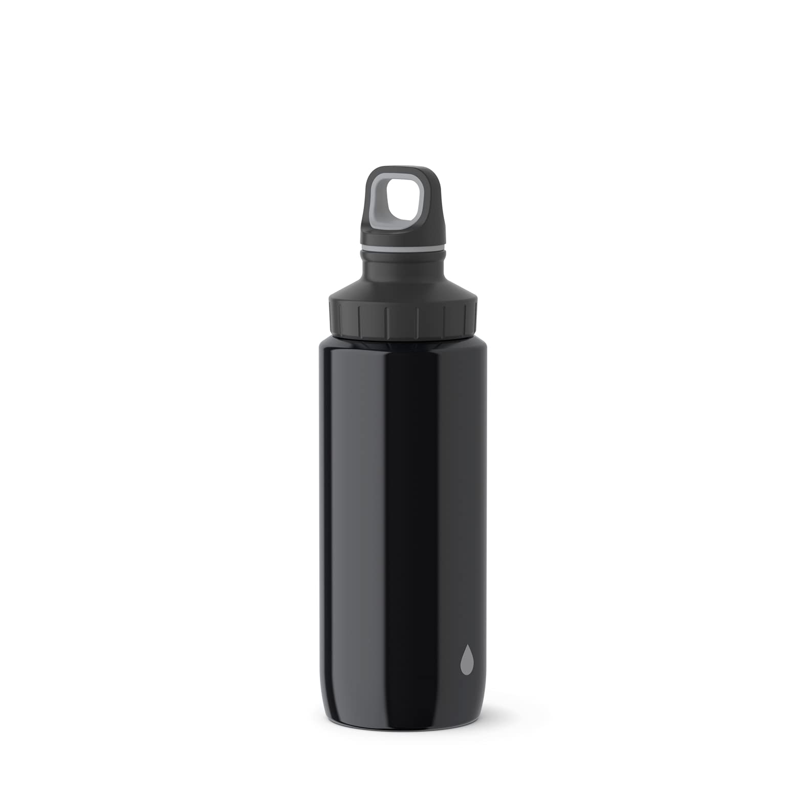 Emsa 518353 Drink2Go Light Steel Drinking Bottle 0.6 L Stainless Steel Screw Cap 100% Leak-Proof and Dishwasher Safe Drop Grey