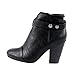 Breckelle's GAIL-22 Women's Belted Chunky Stacked Heel Ankle Booties, Black, 8