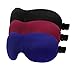 YIVIEW Sleep Mask Pack of 3, Lightweight & Comfortable Super Soft Large Adjustable 3D Contoured Eye Masks for Sleeping, Travel, Shift Work, Naps, Night Blindfold Eyeshade for Men Women, Black/Blue/Red