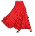 Elegant Long Swing Ballroom Dancing Latin Dance Party Skirt, (Red, One Size)