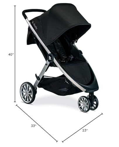 Britax B-Lively Lightweight Stroller, Raven One Hand Fold, Large