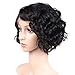WIGNEE Short Bob Lace Front Curly Wigs 100% Brazilian Human Hair Side Part Fashion Glueless Natural Wave Lace Wigs (Lace front short curly bob)