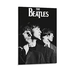 NBEI Poster rétro The Beatles – Peinture décorative sur toile pour salon, chambre à coucher – 50 x 75 cm - Les Beatles, Paul McCartney, John Lennon, RIngo Starr, George Harrison