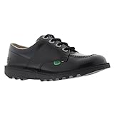 Kickers Kick Lo Y Core Youths Black Leather Shoes