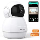 AKASO WiFi Security Camera IP Camera, 1080P HD Wireless Home Surveillance Baby/Pets Monitor with Two-Way Audio,Phone APP Remote Access,Pan/Tilt,Motion Detect,Panoramic Navigation,3D Positioning (P20)