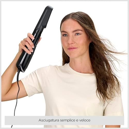 Air Styler 1000W – Spazzola Ad Aria Calda 3?in?1 per Asciugare, Lisciare e Dare Volume, Tecnologia Ionica Anti?Crespo, 3 Accessori Styling, Rame/Grigio, AS128E