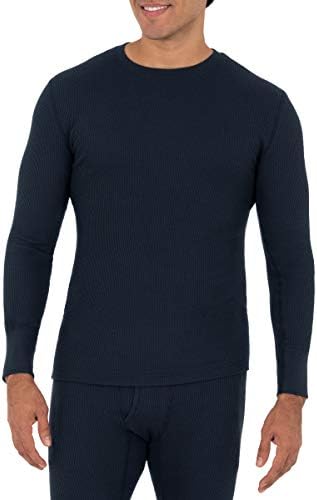 Men's Classic Fit Waffle-Knit Heavy Thermal Shirt (S, Navy) at