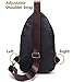 FreeMaster Sling Pack Chest Bag Men's Shoulder Backpack PU Bag Outdoor Cross Body Bags Retro Bag Walking Hiking Camping Gym Cycling Daypack (Brown Plus)
