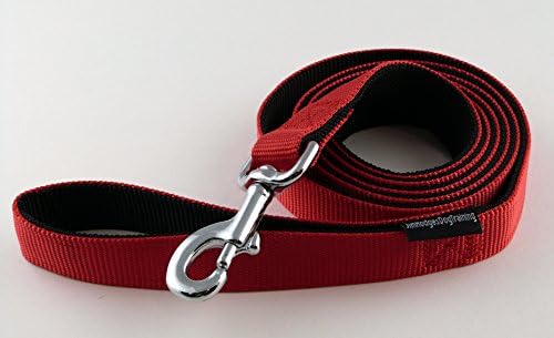 Introductory Offer 48% Off - Premium Quality Double Layered Nylon Dog Leash - 6 Feet x 1 Inch - Great Lead for Walking, Training and Hiking with your Dog or Puppy - Red