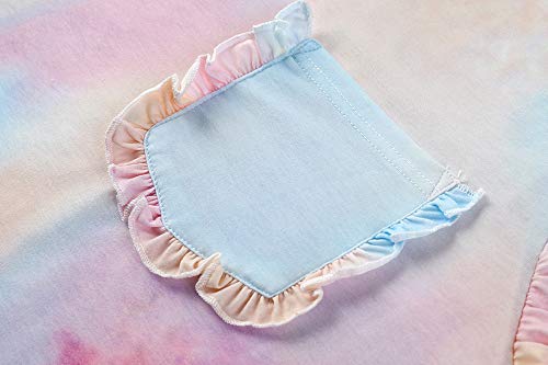 Valphsio Womens Long Sleeve Henley Shirts 1/4 Button Ruffle Tops with Pocket (X-Large, Z-Pink)