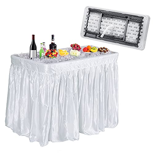 Giantex Folding Ice Tables for Parties with Drain, Fill and Chill Table
