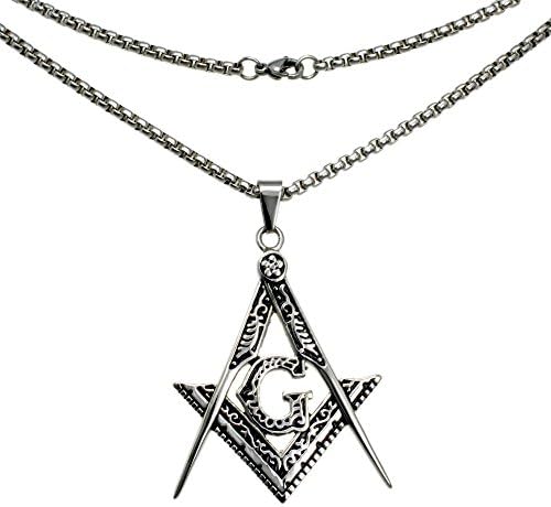 Gold Filled Sculpture Freemasonry Masonic Mason Pendant Chain Necklace 19.68" 23.6" 27.55" 31.5" N282 (27.55)