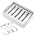 innotree Soap Dish Holder, Ceramic Soap Container 304 Stainless Steel Anti Rust Draining Tray for Bathroom Shower with 3pcs FREE Hooks