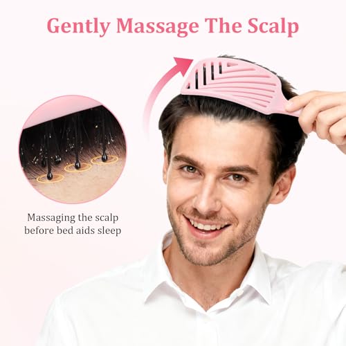 Euqvunn Hair Brush, Boar Bristle Brush with Double Filament Anti-Tangle and Brilliance, Soft Anti-Pull Comb for Thick and Long Hair
