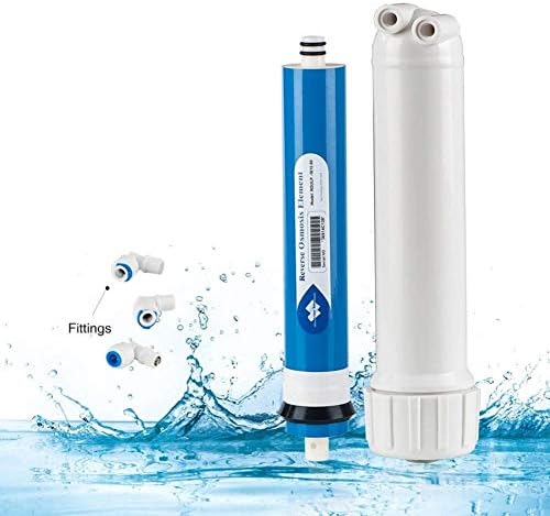 Alberts Filter 50 GPD Reverse Osmosis Membrane Water System Filter Replacement and Housing Kit Clear Residential Water Purification Removes 97% of Contaminants in Water