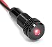 PLUG-N-PLAY Instrument Cluster LED Indicator Light Dash Bulbs. Aluminum Pilot Lights. Colored Acrylic Lens. Flush Panel Mount 5/16" 8mm 12V for Speedometer Odometer Tachometer (Black Bezel, Red LED)