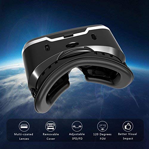 Tepoinn Casque Lunette VR 3D Réalité Virtuelle Lunette Virtuelle Le Plus Léger 3D Films Compatible avec Tous Les Smartphones Dont l\'écran est DE 4,0 à 5,7 Pouces