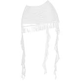 Verdusa Women's Y2K Mini Skirt Ruched Sexy Mesh Ruffle Skirt Bodycon Going Out