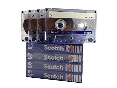 3m scotch bx-60 blank audio cassette tape (4 pack 60 mi…