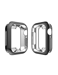 Leotop Compatible con la caja del reloj de Apple 44 mm 40 mm, protector suave flexible bañado en TPU Parachoques Cubierta brillante Ligero, delgado Marco a prueba de golpes compatible con la Guardia para iWatch Serie 4 (paquete de 2 a 5 colores, 44 mm)