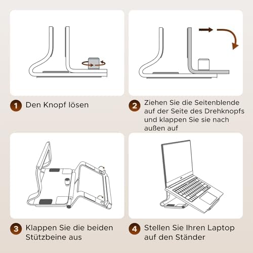 Laptop Ständer Vertikal, 2-in-1 Aluminium Laptop Stand