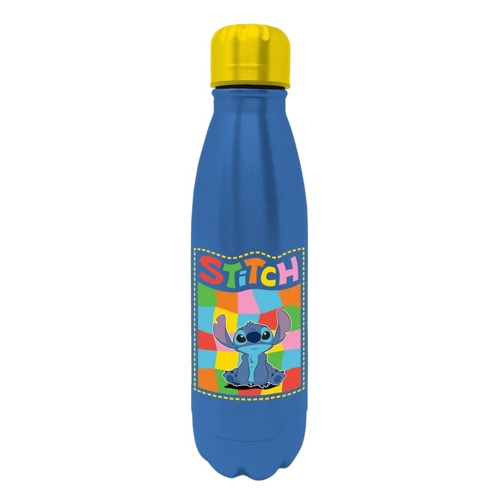 Lilo & Stitch (You’re My Fave) Stitch & Angel Slim Metal Drinks Bottle – Official Disney Stainless Steel Slim Bottle, Cute Design, Double-Walled Insulation, BPA-Free, Perfect for On-the-Go Fans