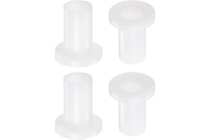 uxcell 4pcs Flanged Sleeve Bearings Plastic Bushings 10mm Bore x 12mm OD x 23.3mm Length Nylon Bushings, White