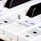 Keysies Transparent Plastic Removable Piano and Keyboard Note Stickers - Plus Handy Placement Guide.