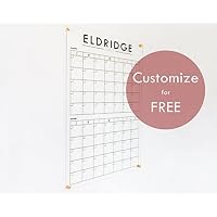 Custom Clear Acrylic Double Month Calendar - 26x38 Dry Erase Wall Calendar - dry erase family calendar, 2018 Calendar, personalized gift, planner, family command center