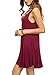 Romwe Women's Sleeveless Summer Swing Tank Sundress Burgundy M