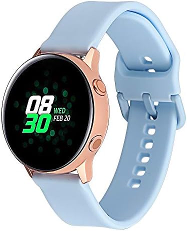 Klaas 20mm Width Silicon Band Compatible with Samsung Galaxy Watch 40mm 42mm/Gear Sport S2/Amazfit Bip/Huawei Smart Watch Quick Release Strap Wristbands for Ticwatch 2/S/E (Light Blue, Size S)